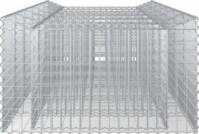vidaXL Ανασηκωμένο κρεβάτι gabion 2 pcs Ασημί