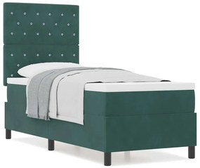 vidaXL Κρεβάτι με ελατήρια Σκούρο πράσινο 80 x 200 cm Βελούδο