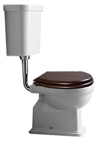 GSI Classic Medium Level 871100MW Λεκάνη Υ.Π Πισωστόμια 73cm με Καζανάκι Χαμηλής Κατεβασιάς και Κάλυμμα Βαρέως Τύπου Ξύλινο