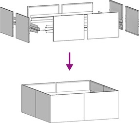 vidaXL Ζαρντινιέρα Λαδί 100x100x40 εκ. από Χάλυβα