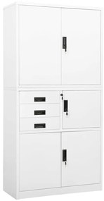 vidaXL Ντουλάπα Γραφείου Λευκή 90 x 40 x 180 εκ. Ατσάλινη