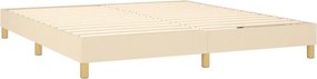 vidaXL Κρεβάτι Boxspring με Στρώμα Κρεμ 180x200 εκ. Υφασμάτινο