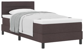 vidaXL Κρεβάτι Βάσης με Στρώμα Σκούρο Καφέ 90x190 cm Ύφασμα