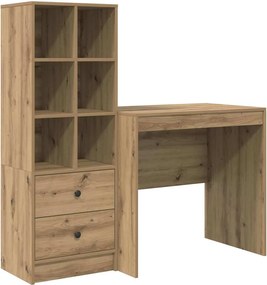 vidaXL Γραφείο με συρτάρι με ράφι με αποθήκευση 2 pcs Artisan Oak