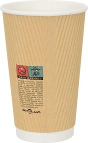 vidaXL Χάρτινα ποτήρια καφέ 500 τεμάχια 16oz 400ml καφέ