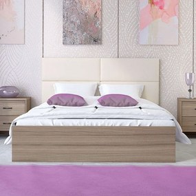 Κρεβάτι Νο6 160x200x90cm Moca-Beige Υπέρδιπλο