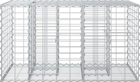 vidaXL Ανασηκωμένο κρεβάτι gabion Ασημί