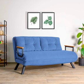 Διθέσιος Καναπές Κρεβάτι Μπλε SANDO 78x133x78