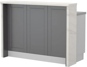 Πάγκος νησίδας Tahoma-Μήκος: 135 εκ.-Γραφίτης-White Marble