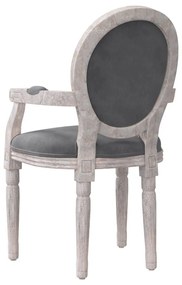Καρέκλα Τραπεζαρίας Σκούρο Γκρι 54 x 56 x 96,5 εκ. Βελούδινη - Γκρι