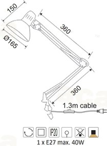 Πορτατίφ Με Σφιγκτήρα Aca Penna SF606BS Silver