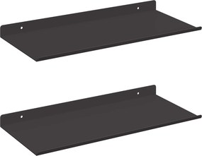 vidaXL Πλωτό ράφι 2 τμχ. Μαύρο 40 x 18 x 2,5 cm Ατσάλι