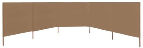 Προστατευτικό Αέρα με 5 Πάνελ Taupe 600 x 160 εκ. Υφασμάτινο - Μπεζ-Γκρι