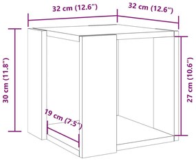 Τραπεζάκι Σαλονιού Λευκό 32x32x30 εκ. από Επεξεργ. Ξύλο - Λευκό