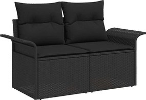 vidaXL Σετ Καναπέ Κήπου με μαξιλάρι 9 pcs Μαύρο Πολυ ράταν