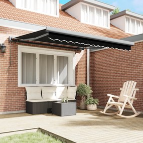 vidaXL Χειροκίνητη Ανασυρόμενη Τέντα Μαύρη 350x250 cm