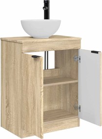 vidaXL Καθρέφτης μπάνιου με νιπτήρα Sonoma Δρυς 54 x 35 x 83 εκ