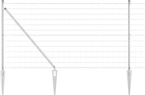 vidaXL Τεντώτο με στήριγμα Ασημί 1,4 x 10 m Ατσάλι