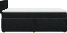 vidaXL Κρεβάτι Boxspring με Στρώμα Μαύρο 100 x 200 εκ. Υφασμάτινο