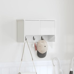 vidaXL Τοίχου Κρεμάστρα Λευκό 50 x 20 x 30 εκ. Επεξεργασμένο ξύλο