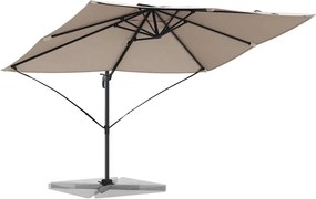 vidaXL Ομπρέλα ηλίου Taupe 351 x 250 x 260 εκ