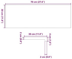 Πατάκια Σκάλας 8 τεμ. Σκούρο Καφέ 70x30x2 cm Ξύλο Δρυός - Καφέ