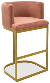 Σκαμπό Μπαρ Viv 110-000019 54x50x95cm Apple Velvet, Metal