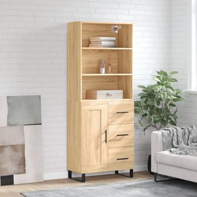 vidaXL Ντουλάπι Sonoma δρυς 69,5 x 34 x 180 εκ. από Επεξεργασμένο Ξύλο