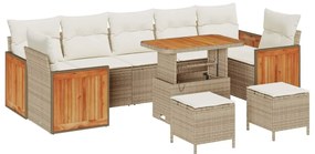 vidaXL Σετ Καναπέ Κήπου 10 pcs μπεζ και κρεμ 90 x 55 x 71 cm