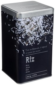 Δοχείο Για Ρύζι 1.25kg (Φ10.7x18.4) F-V Embossed Black 136307