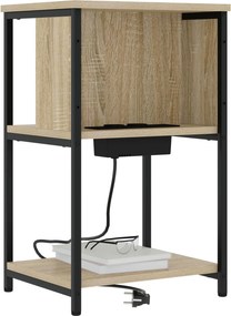 vidaXL Κομοδίνο Δρύς Sonoma 38 x 31 x 61 εκ Επεξεργασμένο ξύλο