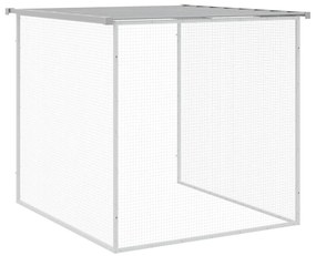 vidaXL Κοτέτσι - Κλουβί με Στέγη Αν. Γκρι 203x98x90 εκ. Γαλβαν. Ατσάλι