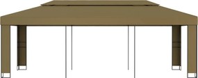 vidaXL Κιόσκι με Διπλή Οροφή Taupe 3 x 6 μ. 180 γρ/μ²