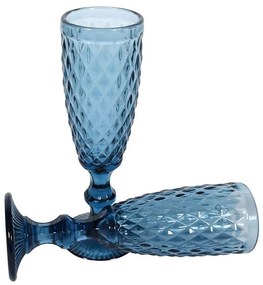 Γυάλινα Ποτήρια Σαμπάνιας Σετ 6 Τμχ Blue 373-91-996 Glass