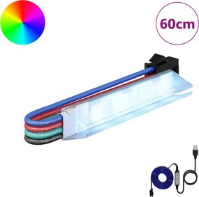 vidaXL Λωρίδα LED 12 pcs Μαύρο και Λευκό 1745 χιλιοστά