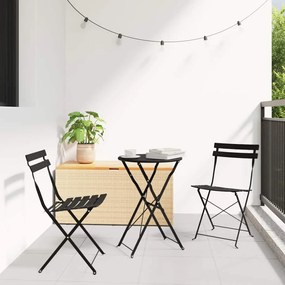 vidaXL Φορητό Σετ Μπιζερί 3 pcs Ανθρακί Ατσάλι