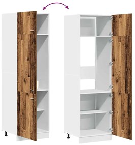 Ντουλάπι ψυγείου Παλιό ξύλο 60x57x207 cm Ξύλινο μηχανουργείο - Καφέ