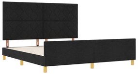 vidaXL Κρεβάτι Μαύρο 180x200 εκ Υφάσματος
