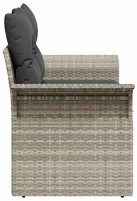 vidaXL Καναπές Κήπου Ανοιχτό γκρι 141 x 62 x 69 εκ. συνθετικό ρατάν