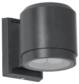 GloboStar WALLLIGHT-SONA 90481 Φωτιστικό Τοίχου - Απλίκα LED 12W 1080lm 5° DC 24V Αδιάβροχο IP67 Μ9.5 x Π13 x Υ11cm Θερμό Λευκό 2700K - Γκρι Ανθρακί - 3 Years Warranty