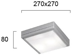 Πλαφονιέρα Viokef Leros SQ-Γκρι