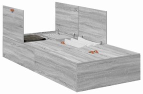 vidaXL Κρεβάτι Αποθήκευσης Γκρι Σονομά 90x190 cm