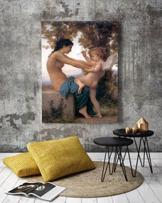Αναγεννησιακός πίνακας σε καμβά με αγγελάκι και γυναίκα KNV934 30cm x 40cm