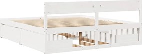 vidaXL Σκελετός Κρεβ. Χωρίς Στρώμα Λευκό 180x200 εκ Μασίφ Πεύκο