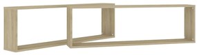 vidaXL Ράφια Κύβοι Τοίχου 2 τεμ. Sonoma Δρυς 100x15x30 εκ. Επεξ. Ξύλο