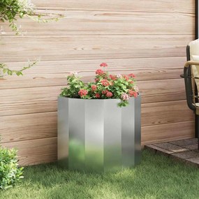 vidaXL Γλάστρα Ασημί 60 x 30 x 50 εκ. Επικαλυμμένος Χάλυβας