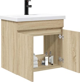 vidaXL Μονάδα μπάνιου με βρύση Sonoma Δρυς 61 x 40 x 74,5 εκ.