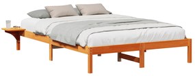 vidaXL Πλαίσιο κρεβατιού με κομοδίνα Καστανό 160 x 200 εκ Κερωτό καφέ