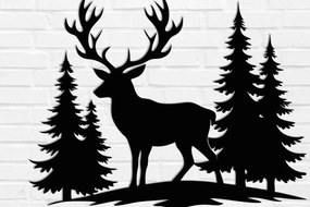 Σετ των 2 Intra απο ξύλο plywood 3mm-4mm πάχος - Deer Metal Wall Art Laser Cut Δίασταση 3600x3600 cm INTRAFABR-110060055