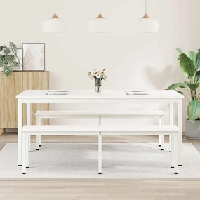 vidaXL Τραπεζαρία Λευκό 180 x 90 x 75 cm Στερεά ξυλεία πεύκου